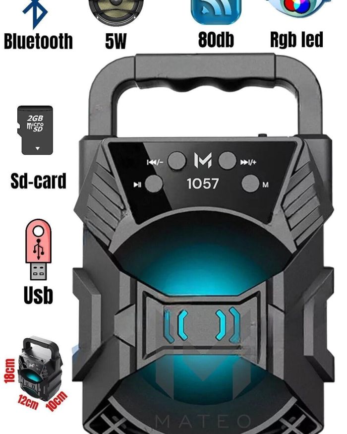 1057 Işıklı Bluetooth Hoparlör Ses Bombası Yüksek Ses Fm Radıo Yeni 2022 Kts1057