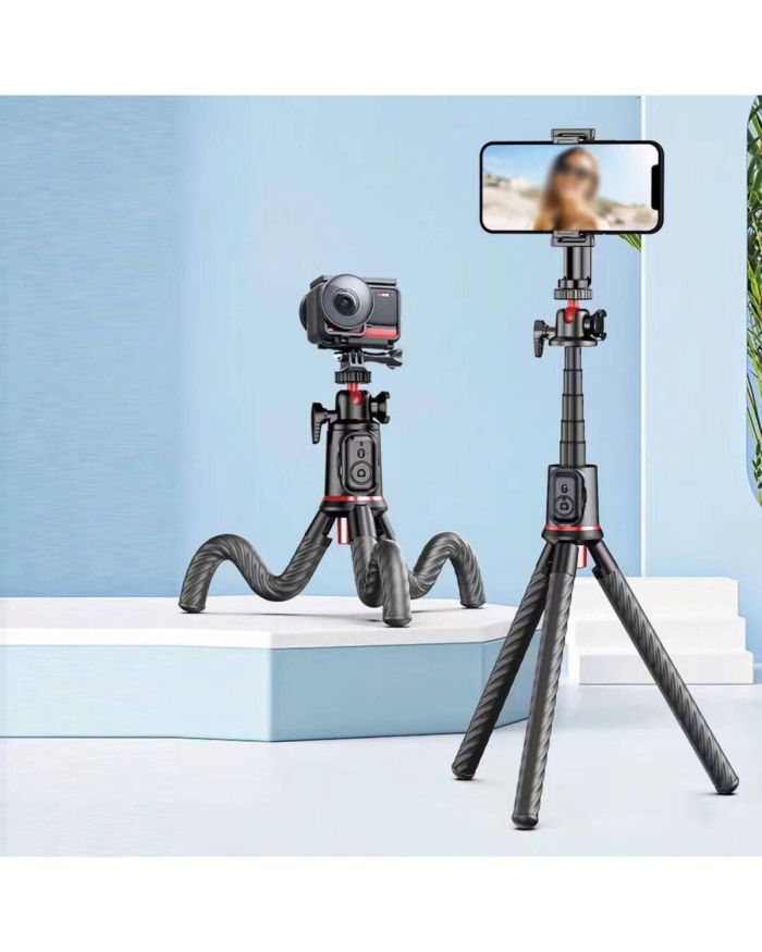 Ahtapot Tripod GD-ST86 Çok Fonksiyonlu Teleskopik Esneyebilen Uzaktan Kumanda Aparatlı
